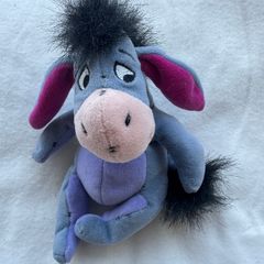 DISNEY EEYORE Winnie The POOH approx 12" Soft Toy Plush Vivid used Please Used There is a small hole on his ear Please look at the pictures