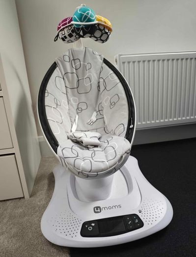 4MOMS baby rocker silver plush