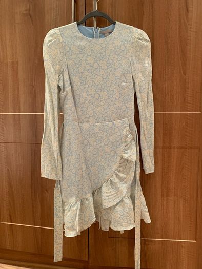 Blue & Cream Occasion Dress