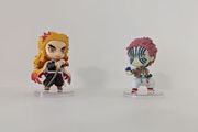 Rengoku Kyojuro &amp; Akaza Action Figures Demon Slayer Kimetsu no yaiba Bandai Namco Chibi Masters