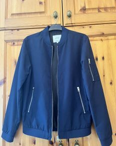 Jack & Jones Gents Navy Pilot Bomber Zipped Jacket. Excellent Condition. Size Small-medium