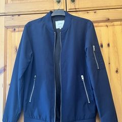 Jack & Jones Gents Navy Pilot Bomber Zipped Jacket. Excellent Condition. Size Small-medium