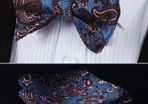 Blue Silk Bowtie Set