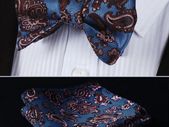 Blue Silk Bowtie Set