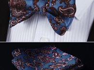 main image for ad Blue Silk Bowtie Set