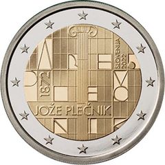 Slovenia 2 Euro Commemorative Coin 2022 -Jozef Plecnik . Proof. ( In capsule)