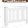 Arlington Radiator Cover White - Medium - Modern Shaker Style Vertical Slat Design For Optimal Heat Circulation - H83.3xW111xD19cm - Painted MDF Cabinet with Wood Top Shelf Image 2