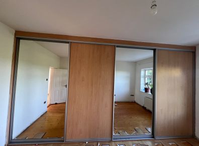 Large Fitted Wardrobe with Sliding & Mirrored Doors