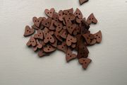 50 wooden heart shape buttons