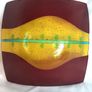 Red and yellow fused glass tray Image 2