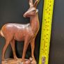 African Wooden Gazelle Antelope Calf Hand Carved Safari Sculpture Image 6