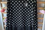 blouse Bnwt size 10 black &amp; white polka dot top tie back detail