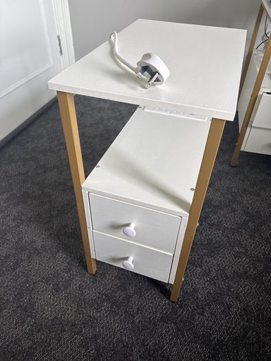 bedside locker with usb and power plugs