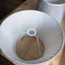 Pair of Large, Pleated, Grey Lampshades Image 7