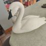 Vintage Folk Art Solid Wood Swan Figure Hand Carved & Painted with Glass Eyes Image 5