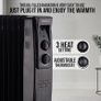 2500W Oil Filled Radiator Heater, 11 Fins Portable Electric Radiator with Adjustable Thermostat & Safety Cut-Off, Energy Saving Room Heater for Home & Office - Black Image 5