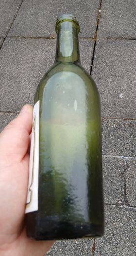 Vintage wine bottle with label Irish Tawny wine