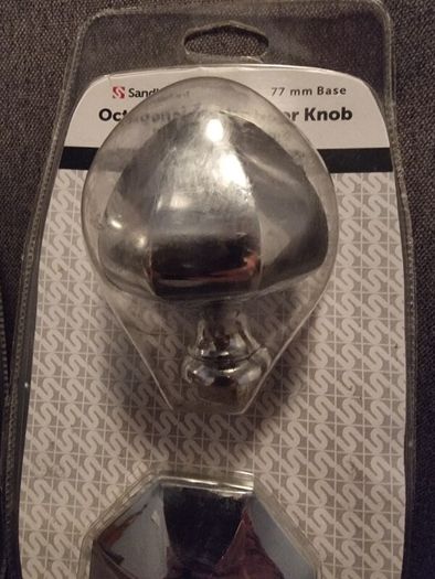 Sandleford Octagonal Centre Door Knob  Satin Chrome 77mm Base New X2