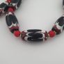 Antique Venetian Style Black Trade & Red Venetian Whiteheart Glass Beads Necklace Image 6