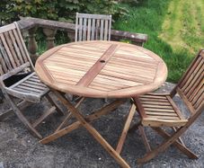 Folding Wooden Garden Table & 3 Chairs (26146)