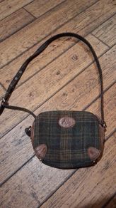Leather and tweed shoulder bag