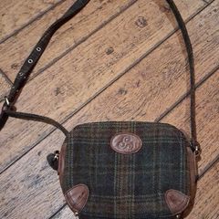 Leather and tweed shoulder bag