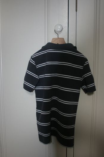 Gap Boys Navy and White Striped Polo Short Sleeve Top Age 6 - 7 Years
