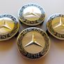 1set Classic Mercedes Black sides Chrome center 75mm Alloy Wheel Caps cap Hub Cover 75 Image 4