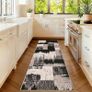 Rugs Living Room 80x150cm, Area Rugs for Bedroom, Anti-Slip Soft Large Rugs Faux Wool Geometric Style Modern Washable Easy Clean Carpets Durable Runner for Room Hotel Home Brown Image 6