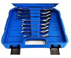 8-Piece Metric Flex Ratchet Combination Wrench Spanner Set