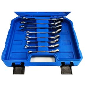 8-Piece Metric Flex Ratchet Combination Wrench Spanner Set