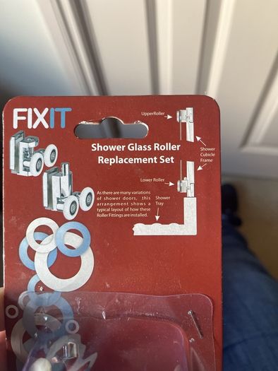 New FIXIT Shower Glass Roller Replacement Set chrome