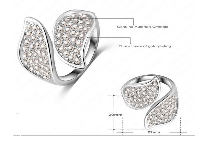 Platinum Plated Crystal Ring
