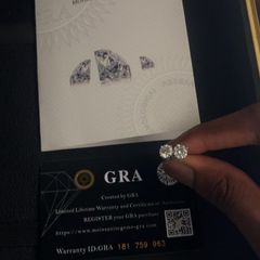 2CT Moissanite Stud Earrings D Colour VVS1 Diamond Look GRA Certified