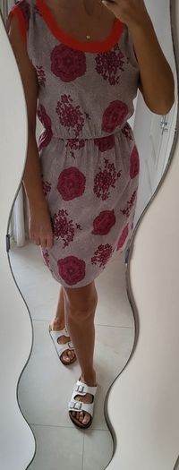 Maison Jules abstract printed dress with pockets Sz M (Fit 10-12 UK)