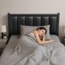 Single Bed Frame with Upholstered Headboard, 3ft Metal Beds with Sturdy Steel Slats Support Platform, Black Single Bed with Storage, Noise Free, Easy Assembly, No Box Spring Needed Image 6