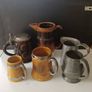 6 Pce Vintage Ceramic and Pewter Set Image 2