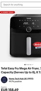 Tefal Easy Fry Mega Air Fryer 7.5L