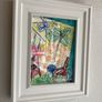 Original art framed original art Acrylic painting drawing framed holiday feel art Irish art Image 7
