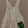 Benetton White Cotton Dungaree Shorts, New With Tags Image 5