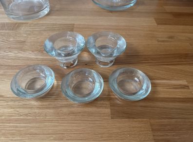 Glass tea light holders
