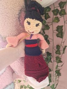 Homemade Crochet Mulan doll disney