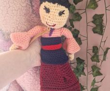 Homemade Crochet Mulan doll disney