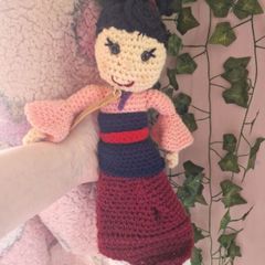 Homemade Crochet Mulan doll disney