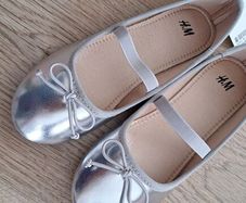 silver ballet pumps size 30
