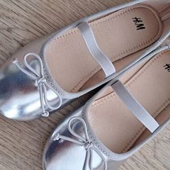 silver ballet pumps size 30