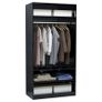 Wardrobe High Gloss Black 100x50x200 cm Chipboard Image 4