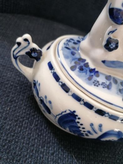 Gzhel Cow Sugar Bowl