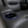 3 Seater Titan Plus Electric Dark Grey Leather Recliner Sofa Image 7