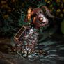 Metal Scroll Dog Solar Light Image 2